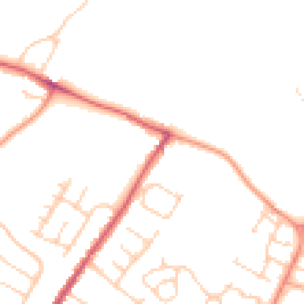 Daytime road noise heatmap for ME8 7UF
