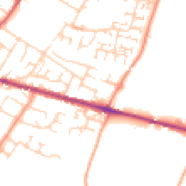 Daytime road noise heatmap for ME8 8BZ