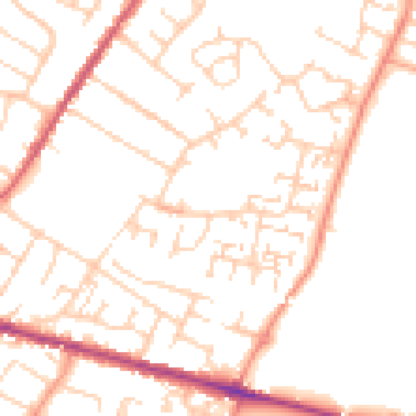 Daytime road noise heatmap for ME8 8ES