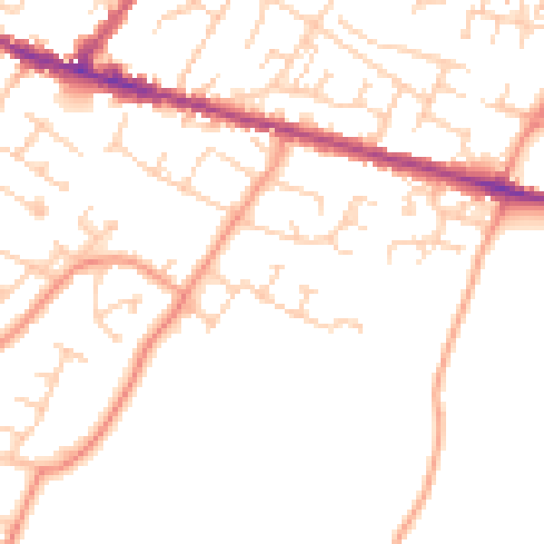 Daytime road noise heatmap for ME8 8EU