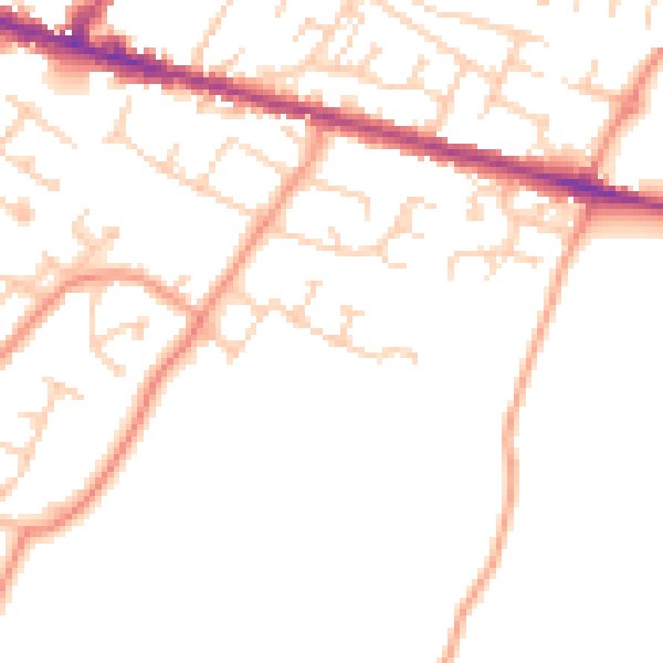 Daytime road noise heatmap for ME8 8FF