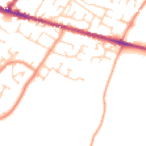 Daytime road noise heatmap for ME8 8FH