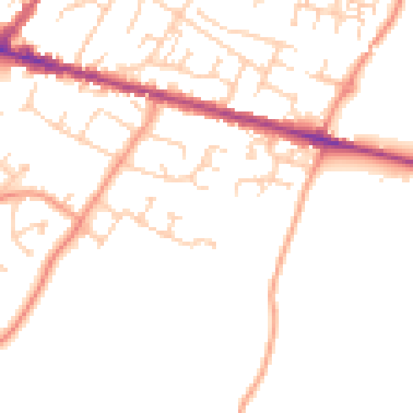 Daytime road noise heatmap for ME8 8GT
