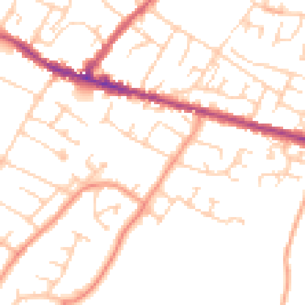 Daytime road noise heatmap for ME8 8JU
