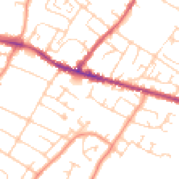 Daytime road noise heatmap for ME8 8LB