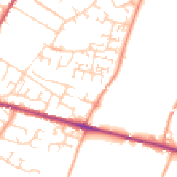 Daytime road noise heatmap for ME8 8LW