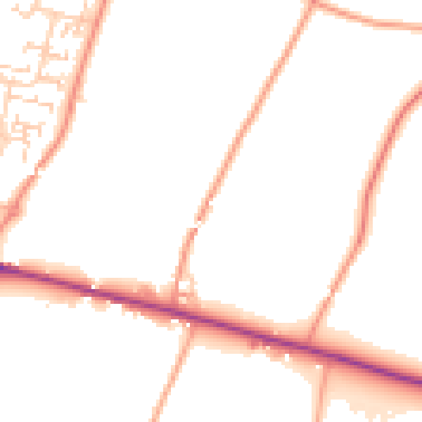 Daytime road noise heatmap for ME8 8PZ