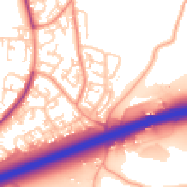Daytime road noise heatmap for ME8 8TA