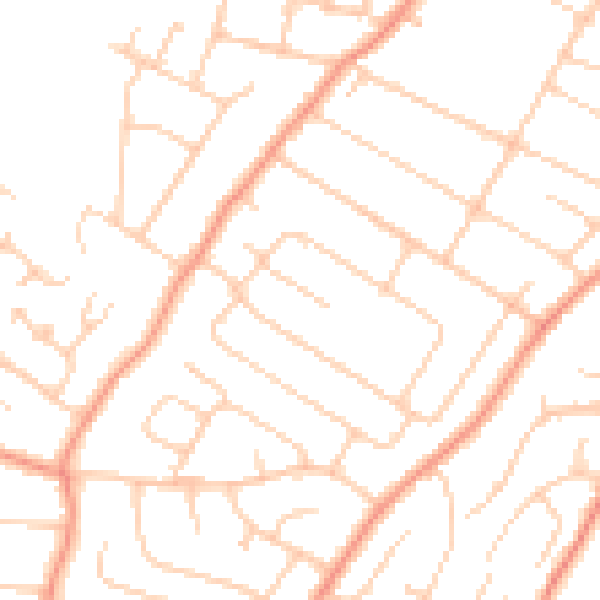 Daytime road noise heatmap for ME8 9AP