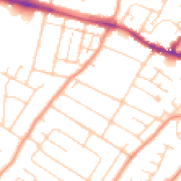 Daytime road noise heatmap for ME8 9DB