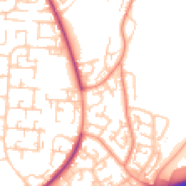 Daytime road noise heatmap for ME8 9JJ
