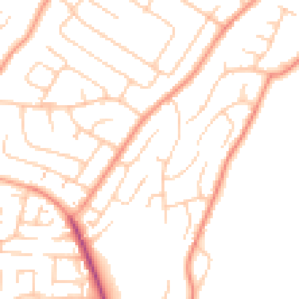 Daytime road noise heatmap for ME8 9NA