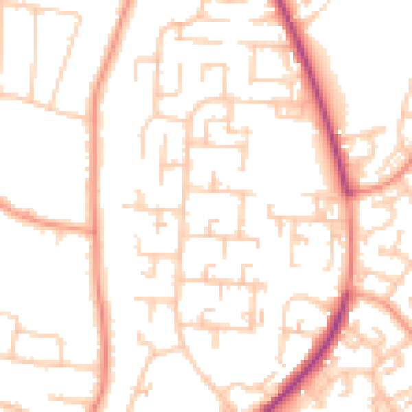 Daytime road noise heatmap for ME8 9QF