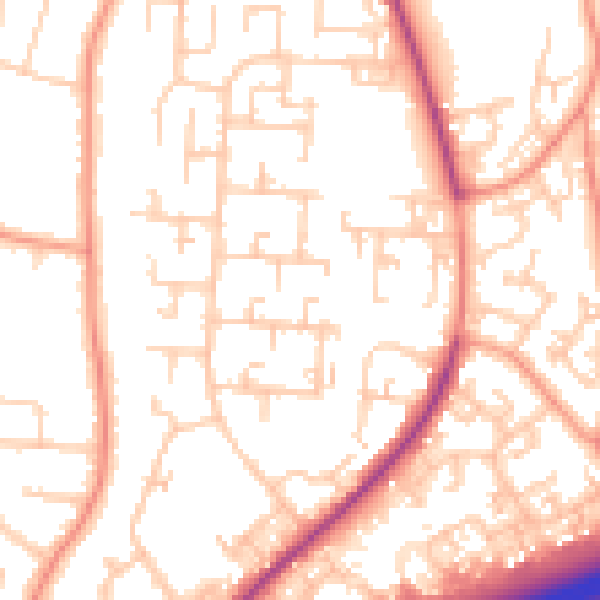 Daytime road noise heatmap for ME8 9RU