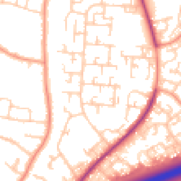 Daytime road noise heatmap for ME8 9SE