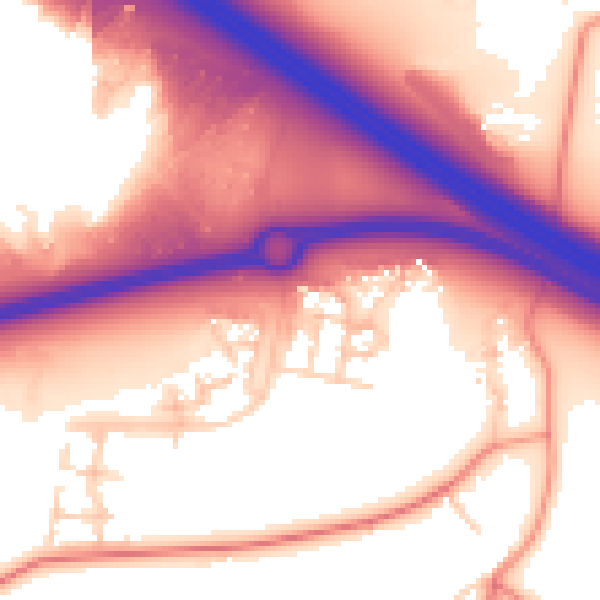 Daytime road noise heatmap for MK17 7AY