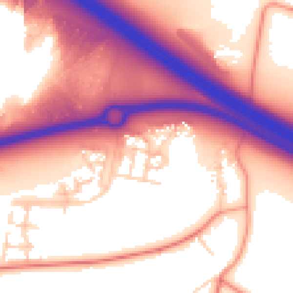 Daytime road noise heatmap for MK17 7AZ