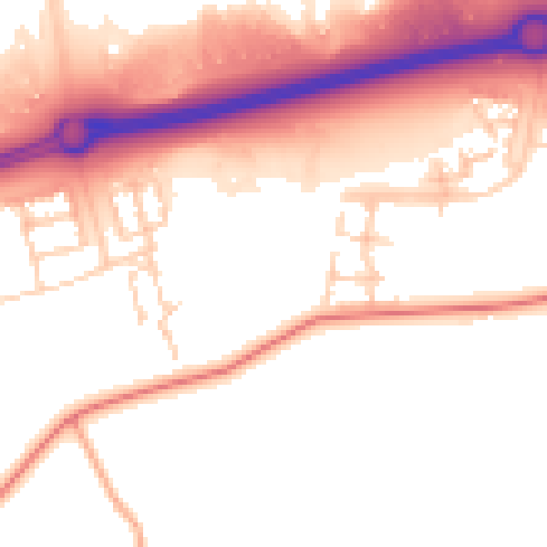 Daytime road noise heatmap for MK17 7EH