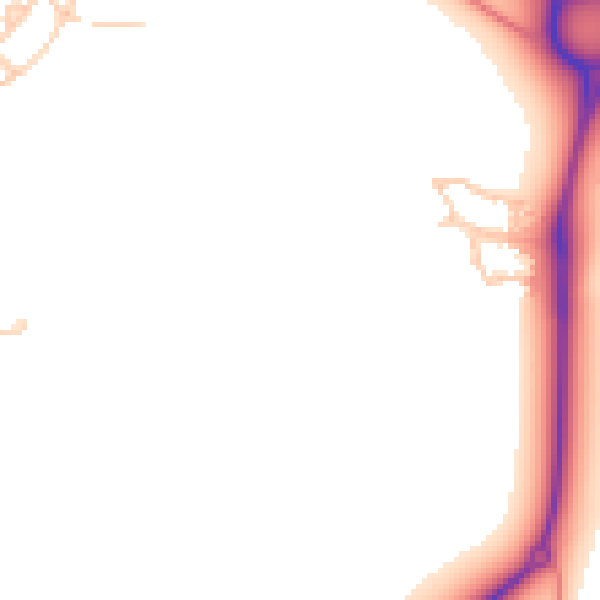 Daytime road noise heatmap for MK17 9GQ