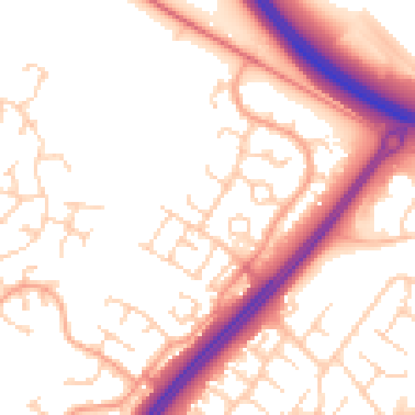 Daytime road noise heatmap for MK4 1AE
