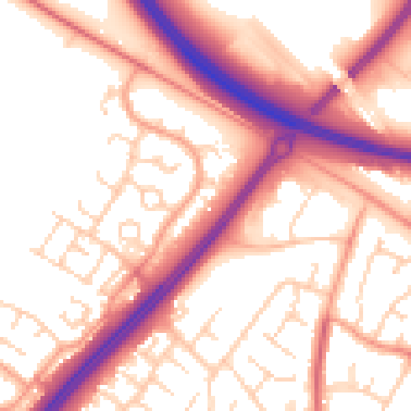 Daytime road noise heatmap for MK4 1AJ