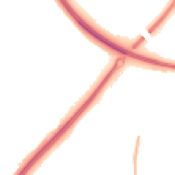 Night-time road noise heatmap for MK4 1AJ