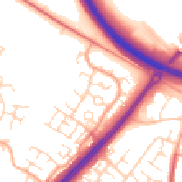 Daytime road noise heatmap for MK4 1AW