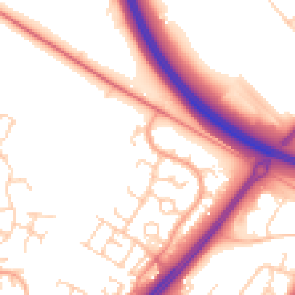 Daytime road noise heatmap for MK4 1AY