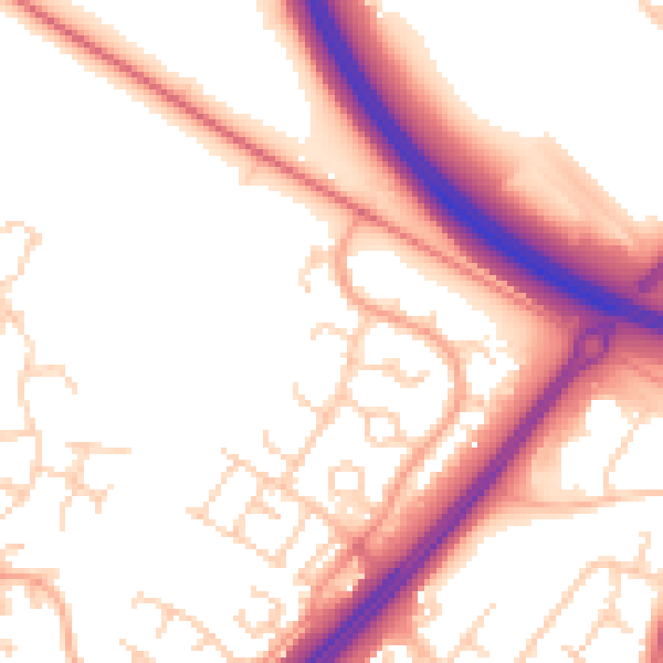 Daytime road noise heatmap for MK4 1BD