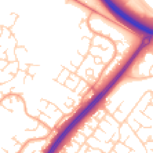 Daytime road noise heatmap for MK4 1BG