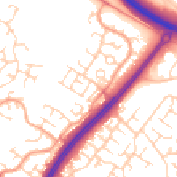Daytime road noise heatmap for MK4 1BH