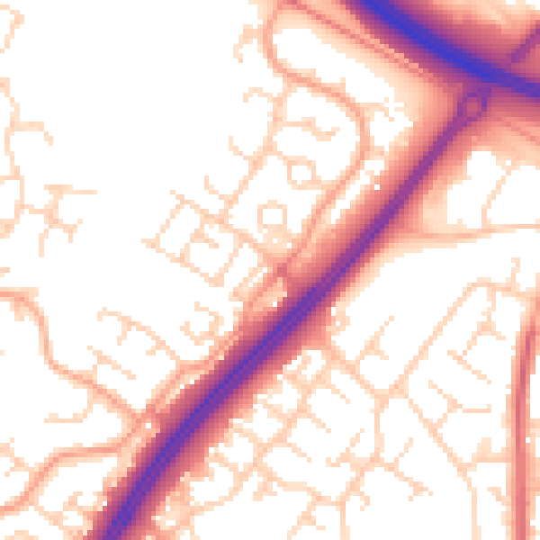Daytime road noise heatmap for MK4 1BX