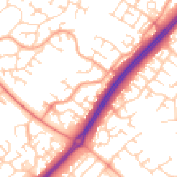 Daytime road noise heatmap for MK4 1DJ