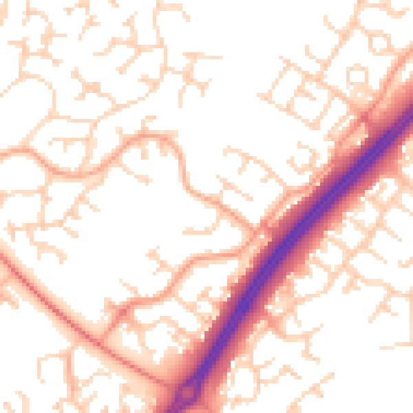 Daytime road noise heatmap for MK4 1DQ