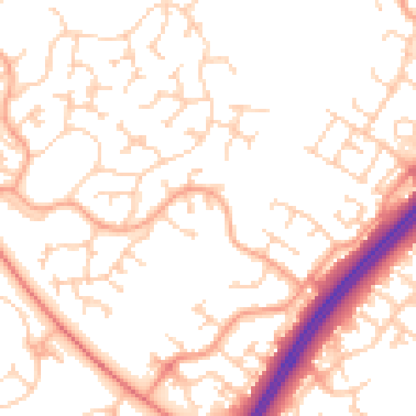 Daytime road noise heatmap for MK4 1DY
