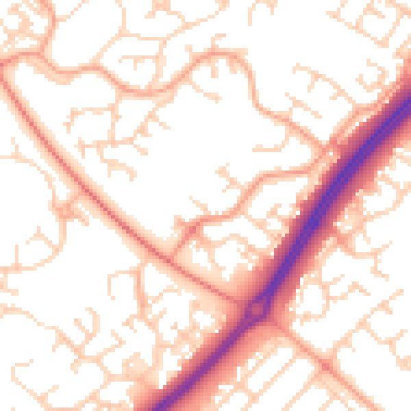 Daytime road noise heatmap for MK4 1EH