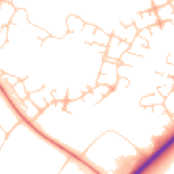 Daytime road noise heatmap for MK4 3EY