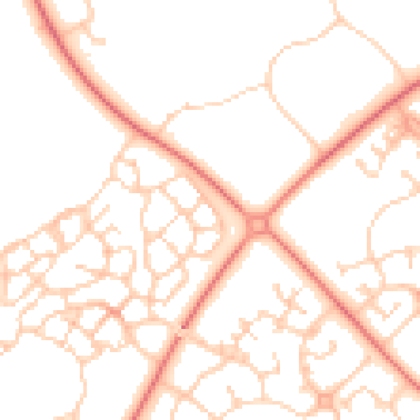 Daytime road noise heatmap for MK4 4JD