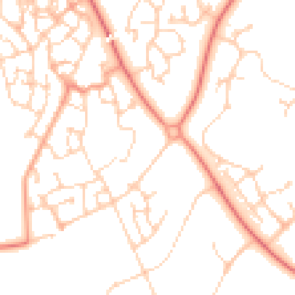 Daytime road noise heatmap for MK4 4NQ