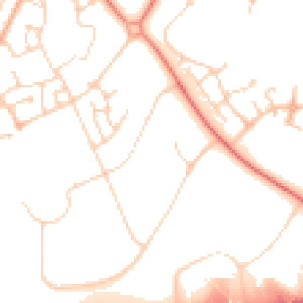 Daytime road noise heatmap for MK4 4PJ