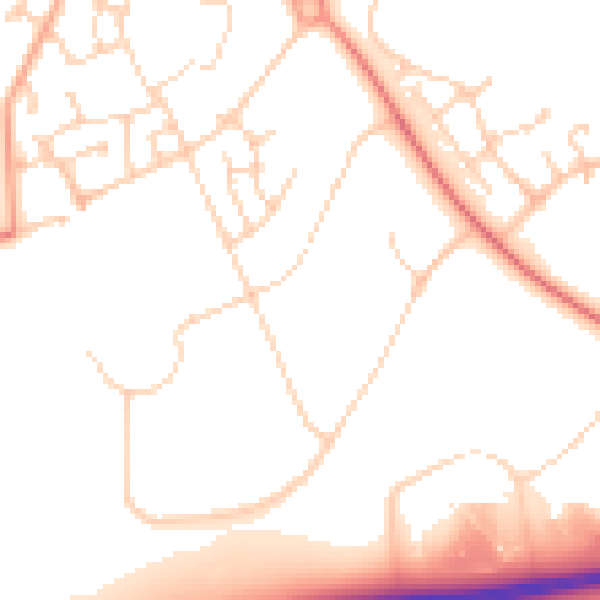 Daytime road noise heatmap for MK4 4PQ