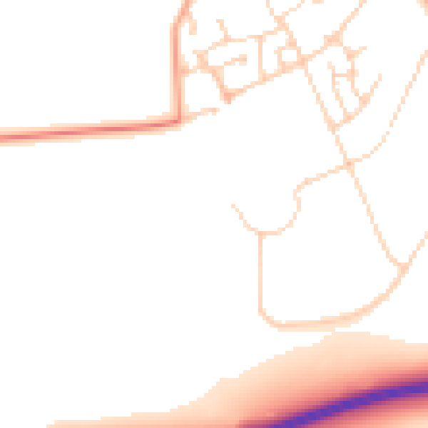 Daytime road noise heatmap for MK4 4QG