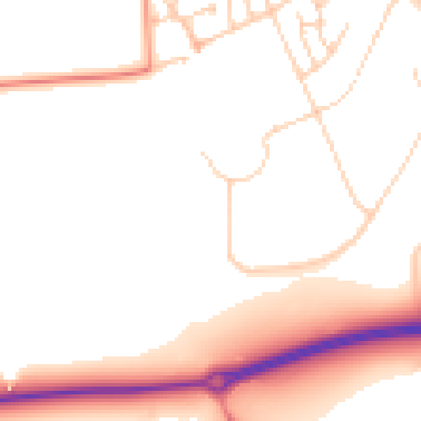 Daytime road noise heatmap for MK4 4QH