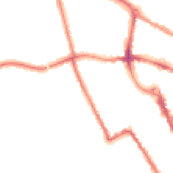 Night-time road noise heatmap for MK40 1EA