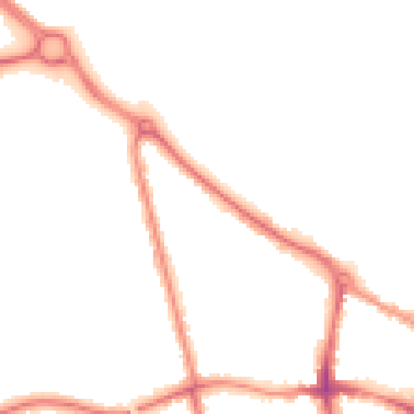 Night-time road noise heatmap for MK40 2BW