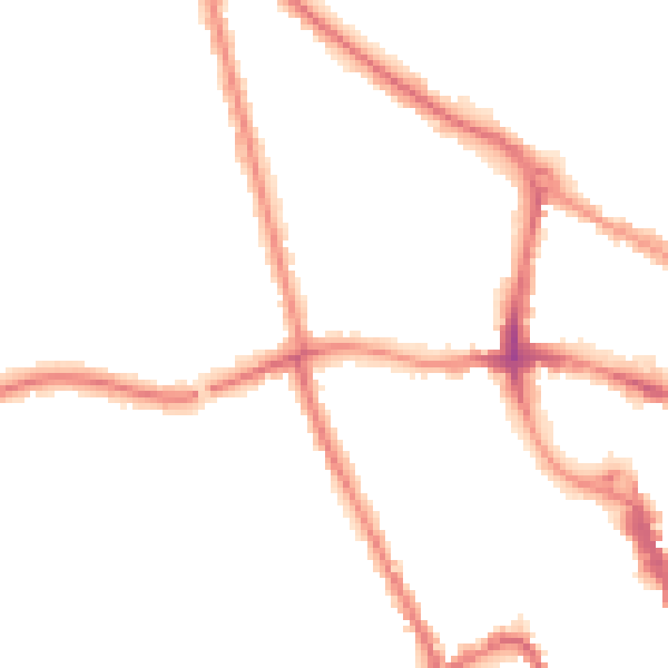 Night-time road noise heatmap for MK40 2DE