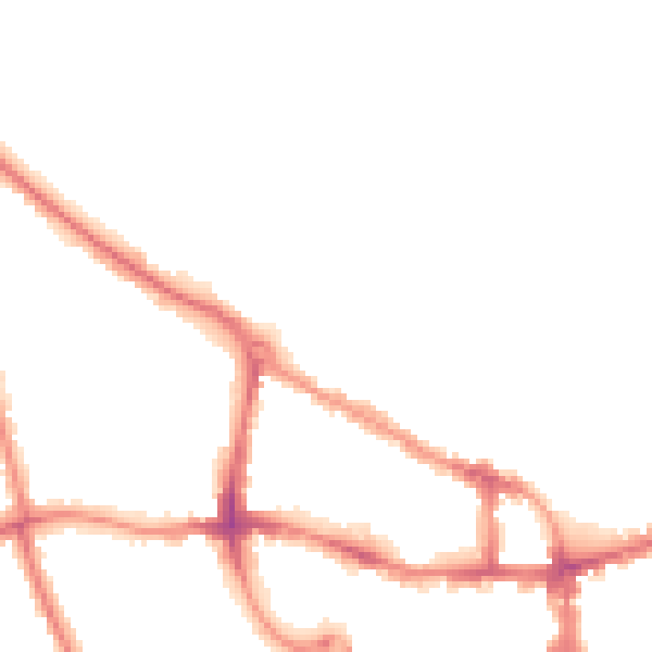Night-time road noise heatmap for MK40 2JL