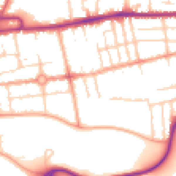 Daytime road noise heatmap for MK40 3QU