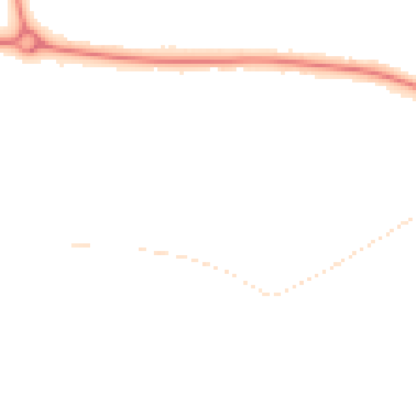 Night-time road noise heatmap for MK40 4AD