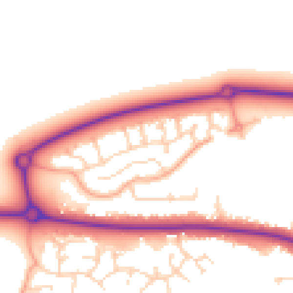 Daytime road noise heatmap for MK40 4UB